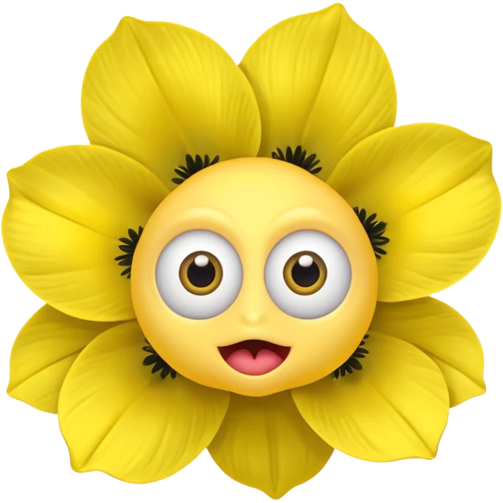 five leaved yellow anemone eyes mouth emoji