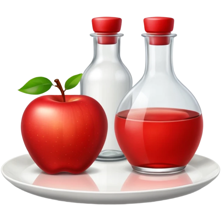 emoji de una manzana, botella, plato (uno al lado del otro) emoji