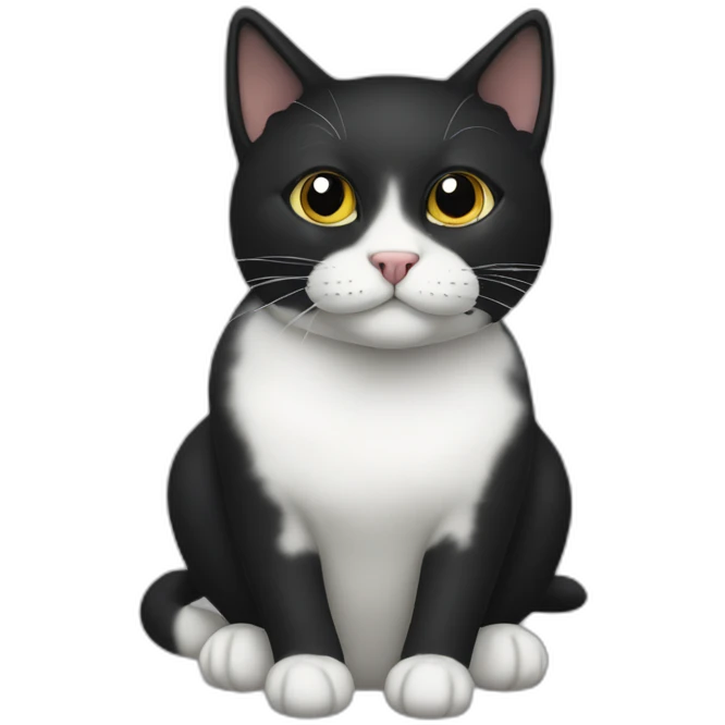 Black sndxwhute Cat with black spot emoji