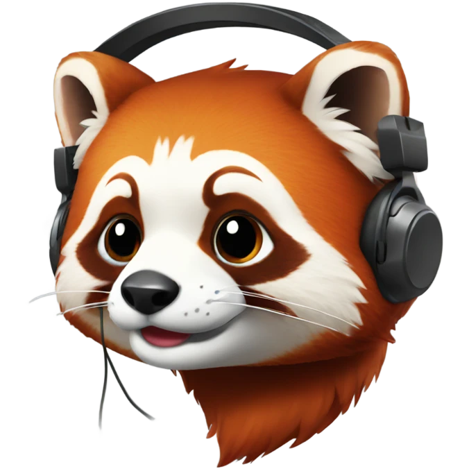 Red panda with gaming headset emoji