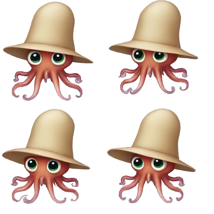 squid with a hat emoji