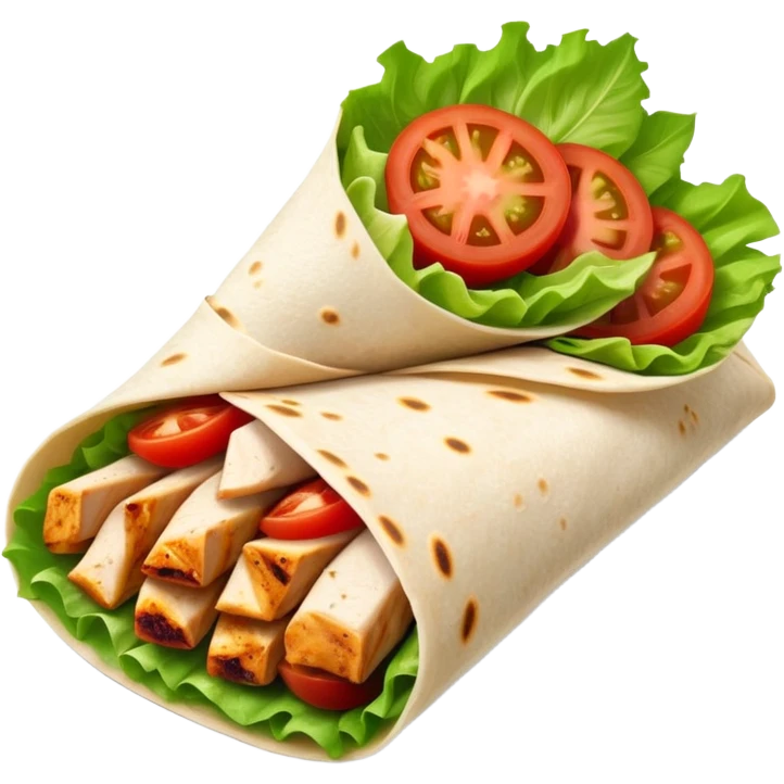 Chicken tomato wrap  emoji