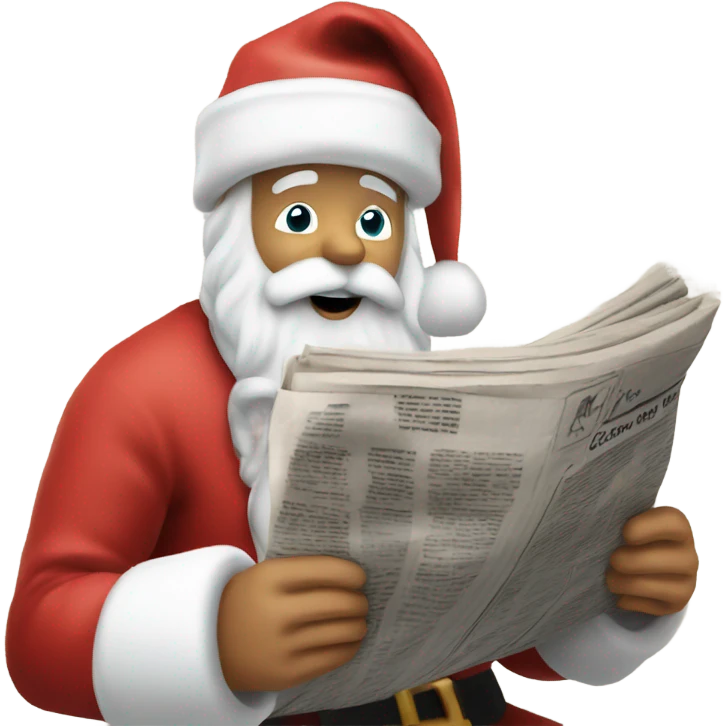 Santa reading Kia Saves Christmas in the newspaper  emoji