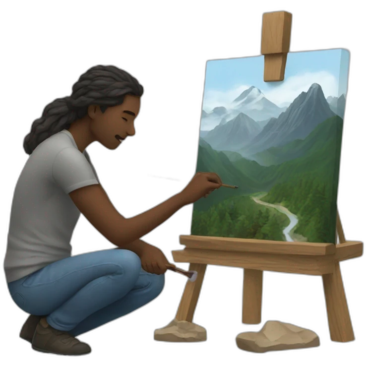 artist making a mountain emoji