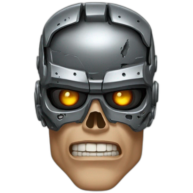 terminator's destroyed face emoji