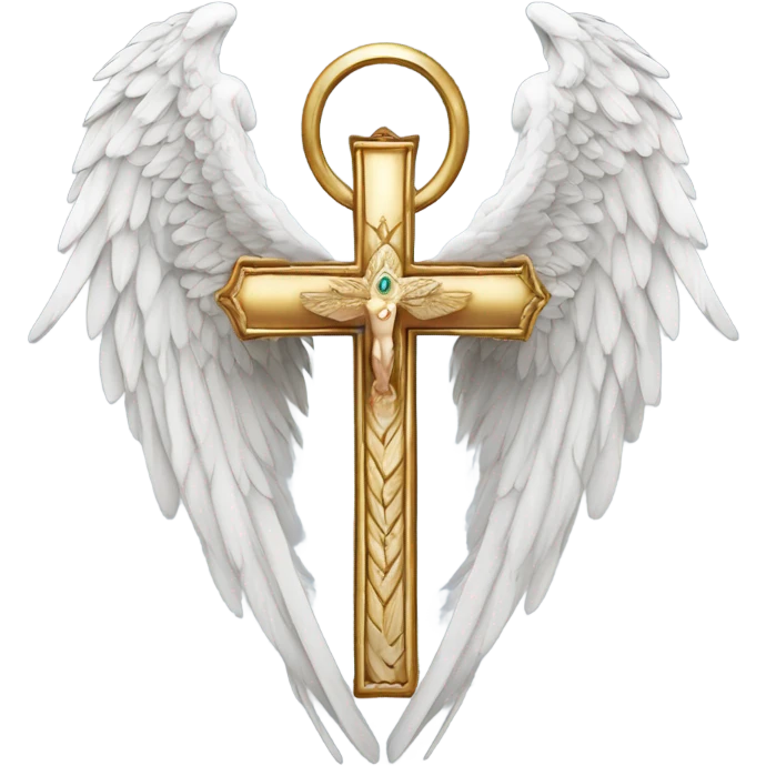 Angel wings and cross emoji