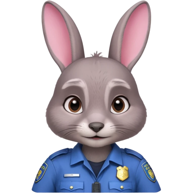 Judy Hopps (gray rabbit with police suit, without a cap) from the Zootopia Disney movie emoji