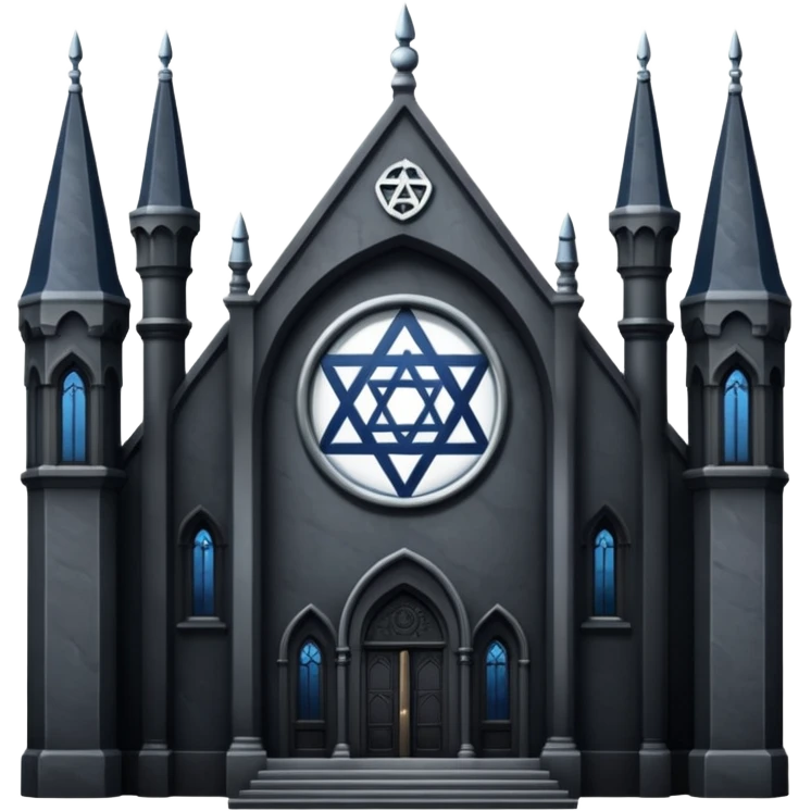 jewish synagogue in dark goth aesthetic style emoji
