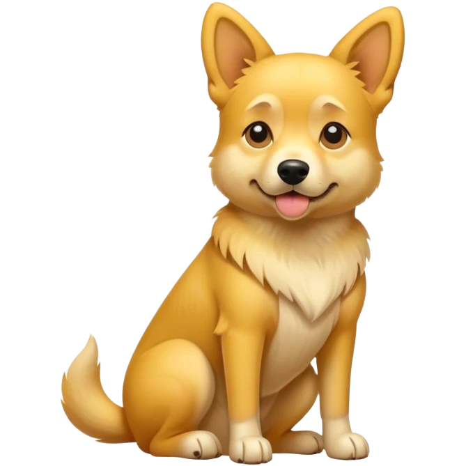 Yellow dog in sitting position emoji
