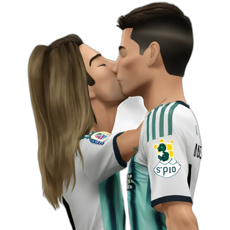 cristiano ronaldo kiss messi emoji