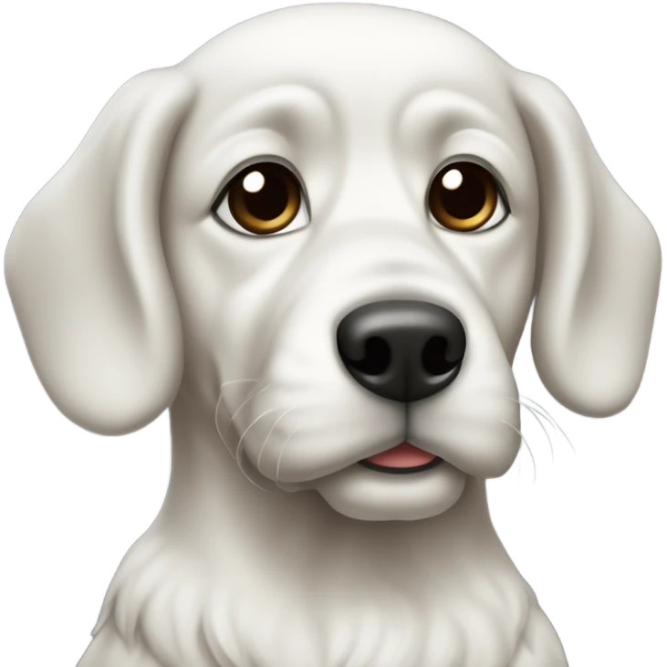 Erstelle einen schwarz weißen Hund der kekse isst emoji