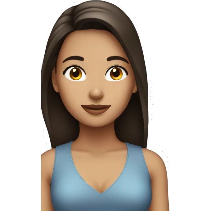 Beautiful brunette girl  emoji
