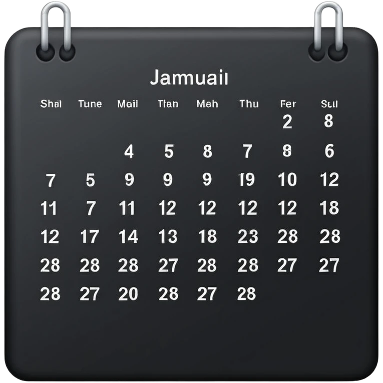 black calendar without numbers emoji
