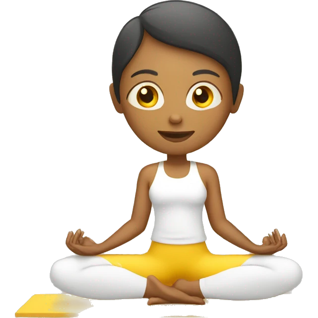 person with yellow skin tone doing yoga emoji