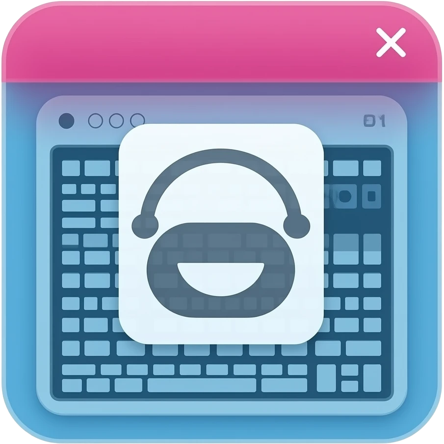 Pink and Blue color two layer UI pop ups 2D render iPhone emoji png of a detailed Computer UI pop ups emoji