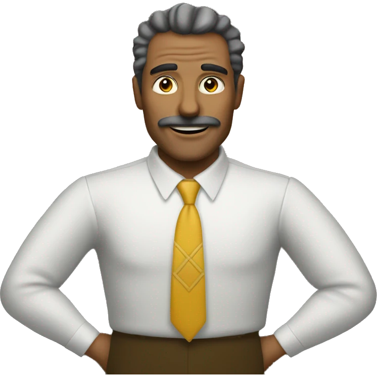 Hombre mayor happy with no moustache emoji