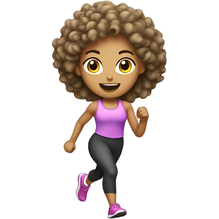 Perm girl running at gym emoji