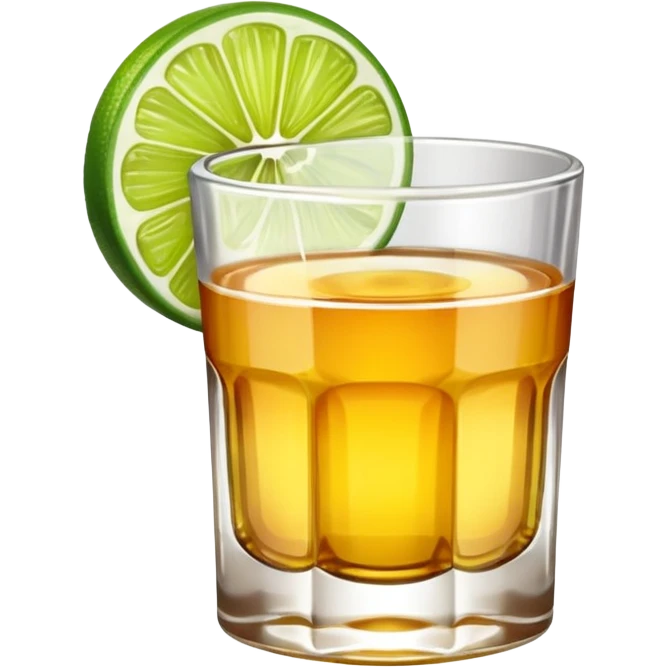Tequila shot with lime emoji