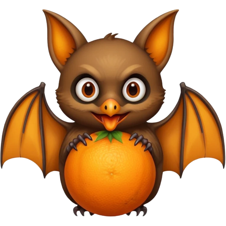 bat holding fruit emoji