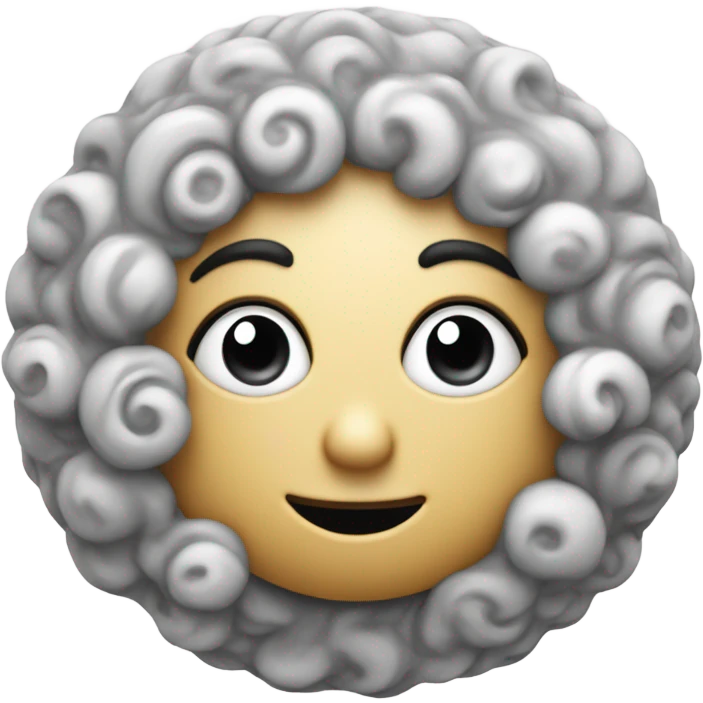 Moon with salt and pepper hair emoji