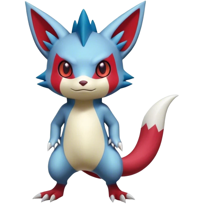Cute Digimon-Sneasel-Zangoose-hybrid full body  emoji