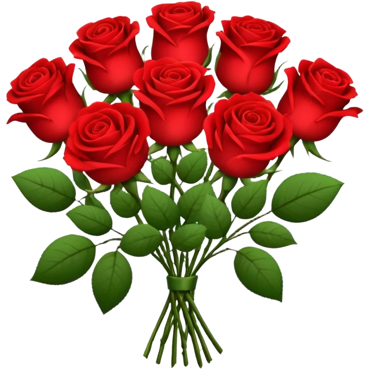 Flower Bouquets, Red roses emoji