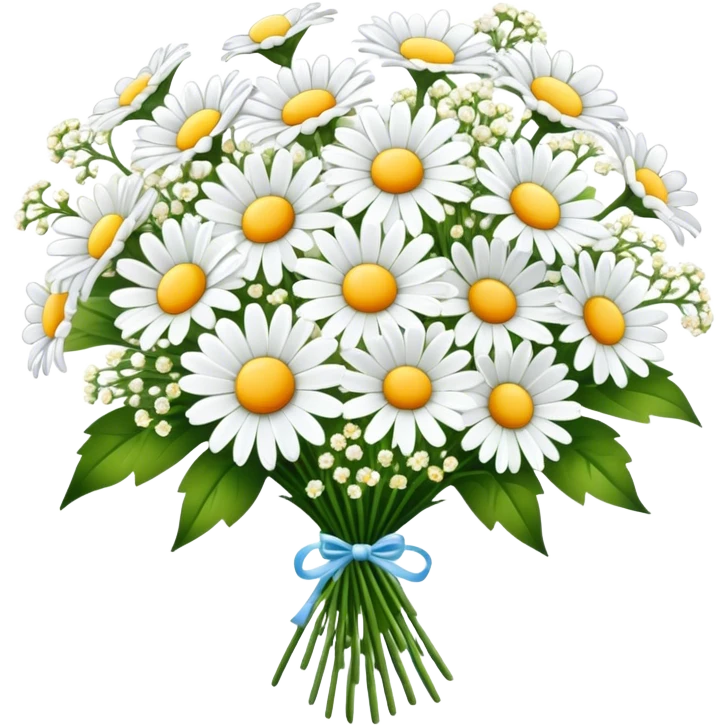 daisy and babies breath bouquet  emoji