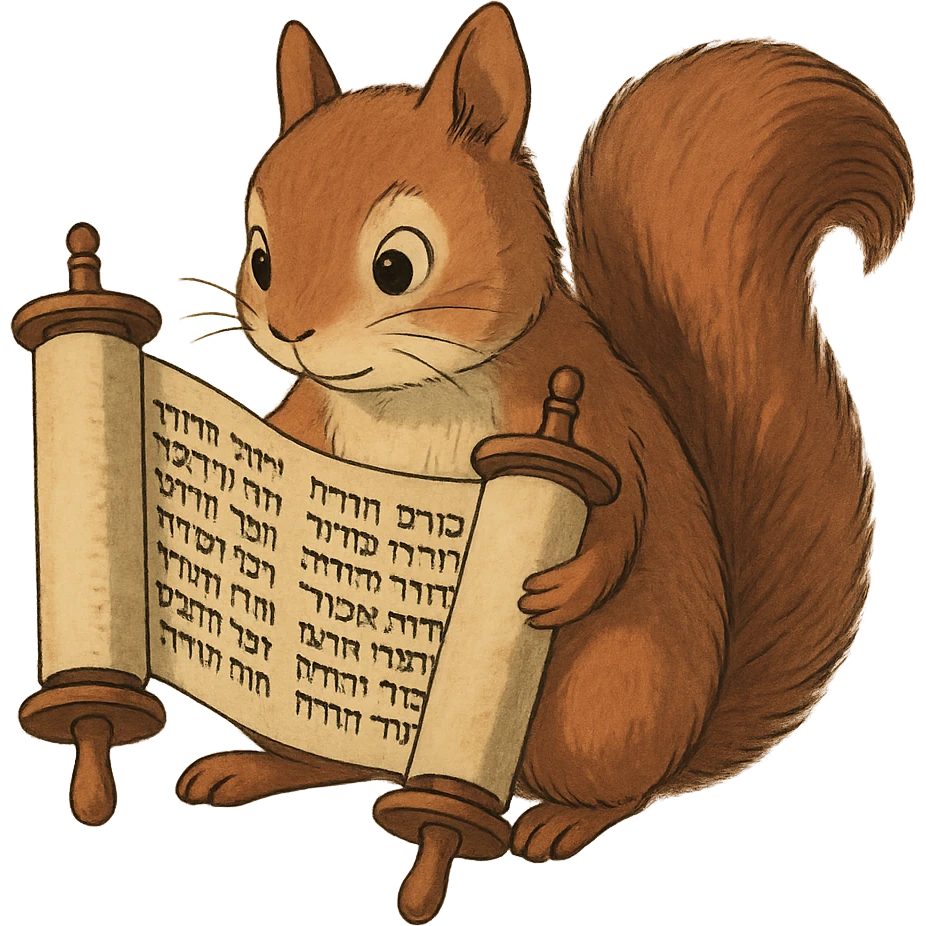 squirrel reading a Torah scroll emoji