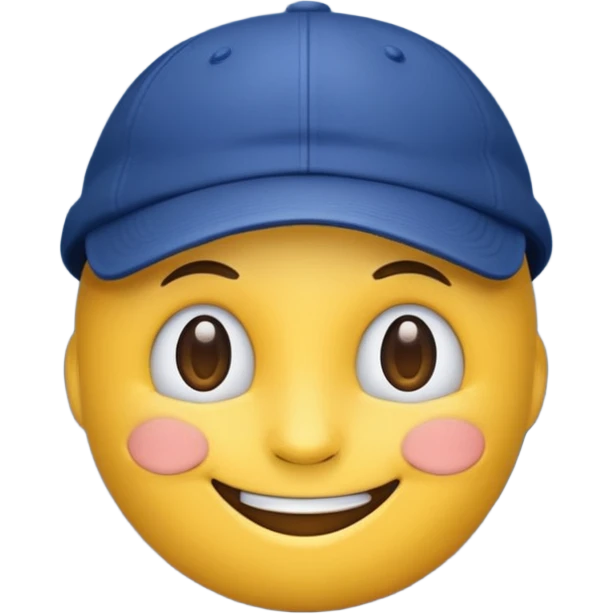 yellow emoji with dark blue cap emoji