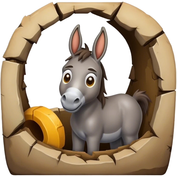 Dead emoji with donkey in a hole emoji