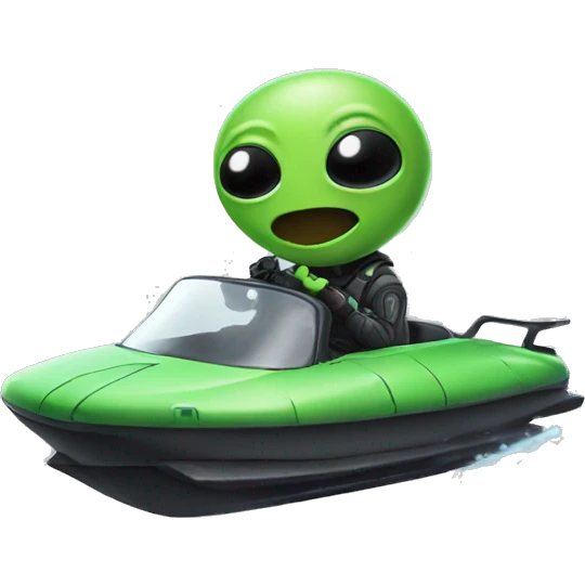 Alien drifting emoji