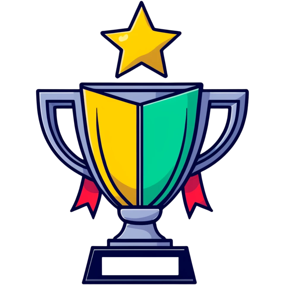 achievement trophy celebration with stars and ribbons emoji