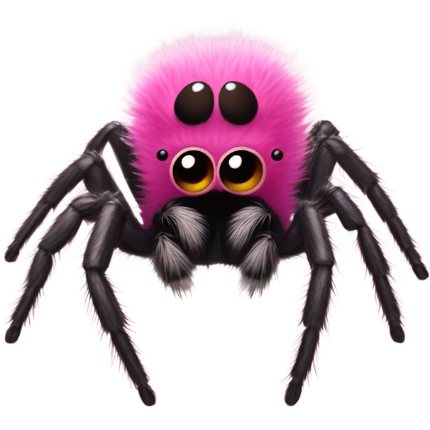 pink thick fur jumping spider  emoji