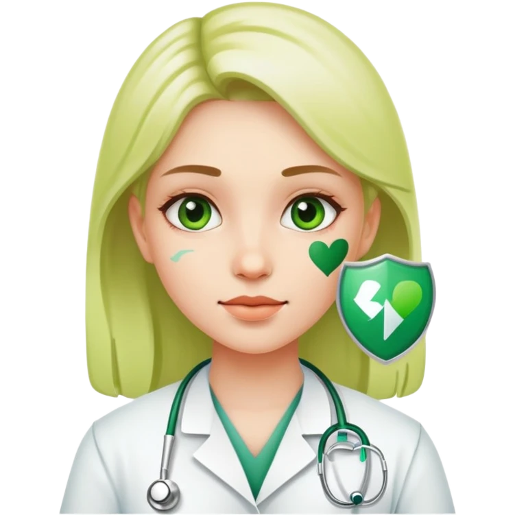 Medical green patch girl emoji