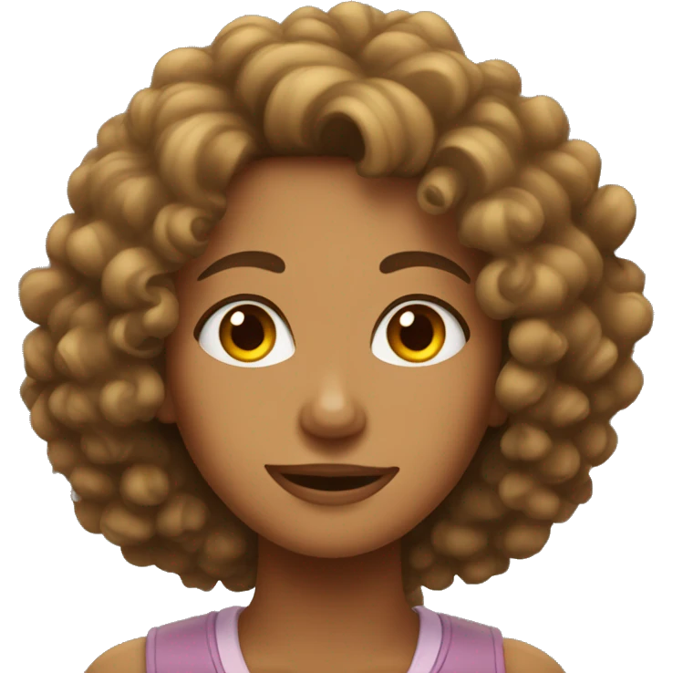 Curly Haired Tan Woman  emoji
