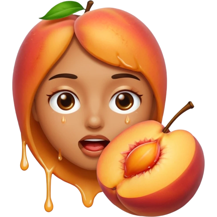 Eating a peach emoji