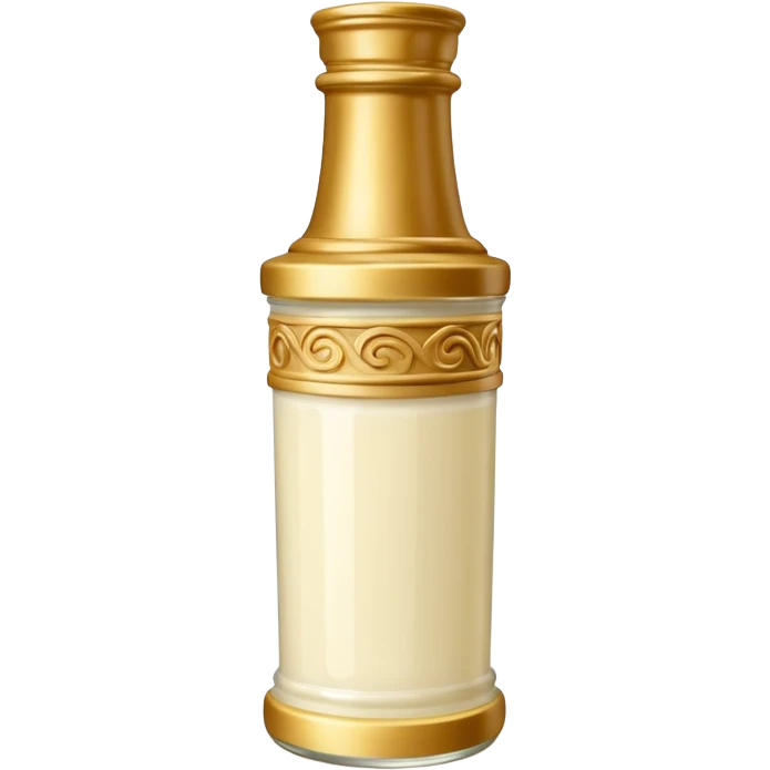 Creamy salad dressing in a bottle shaped like a roman column emoji