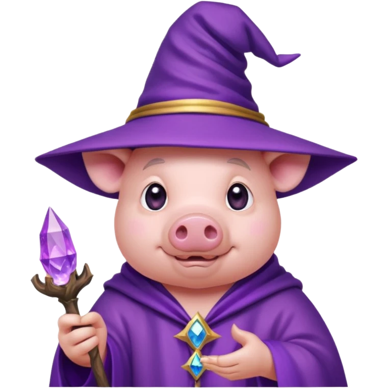 Pig who is a sorcerer with a purple Amethyst  emoji