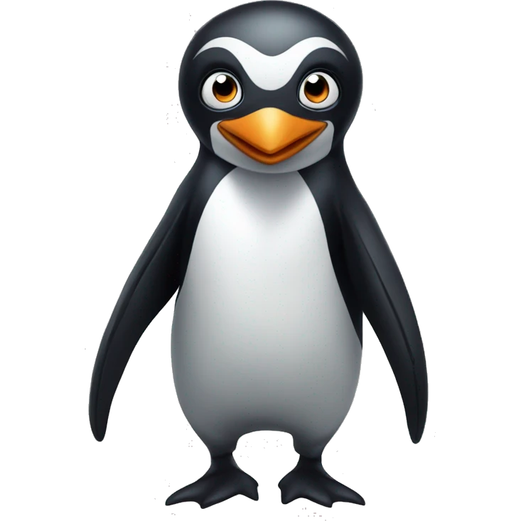 a penguin with an evil and mischievous look emoji