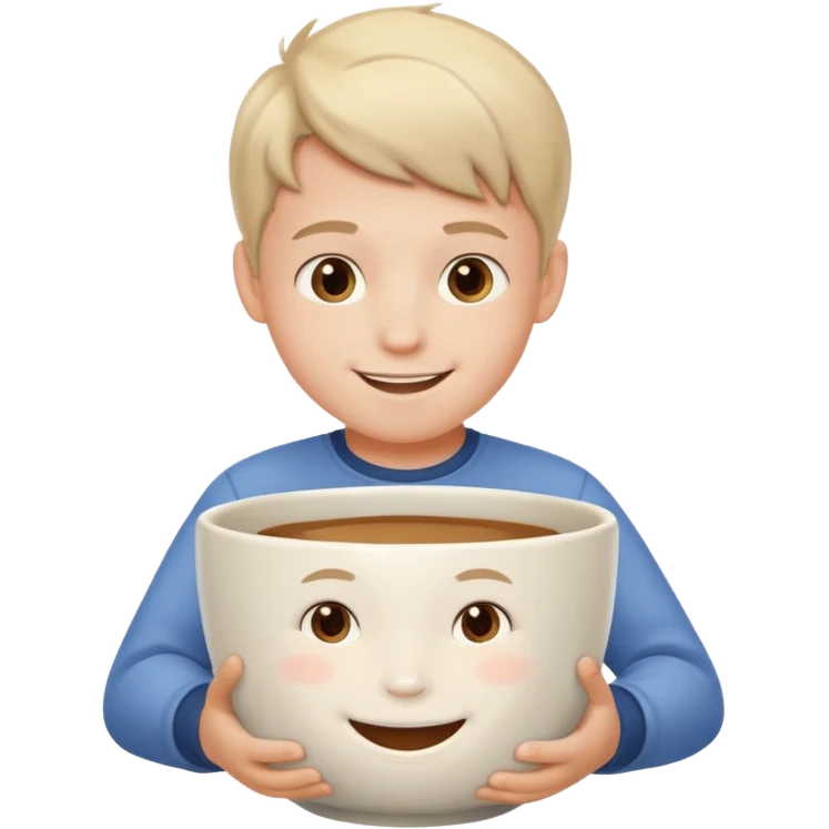 boy sitting inside of a cup emoji