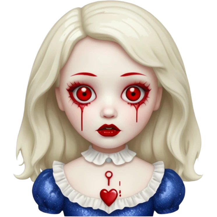 Glitter sweet horror doll emoji