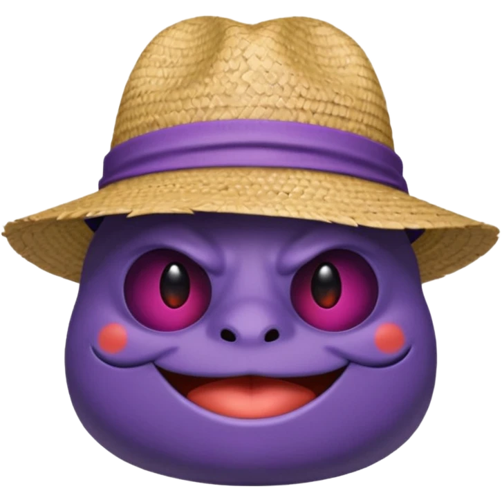Gengar cute with sun glasses and a straw hat emoji