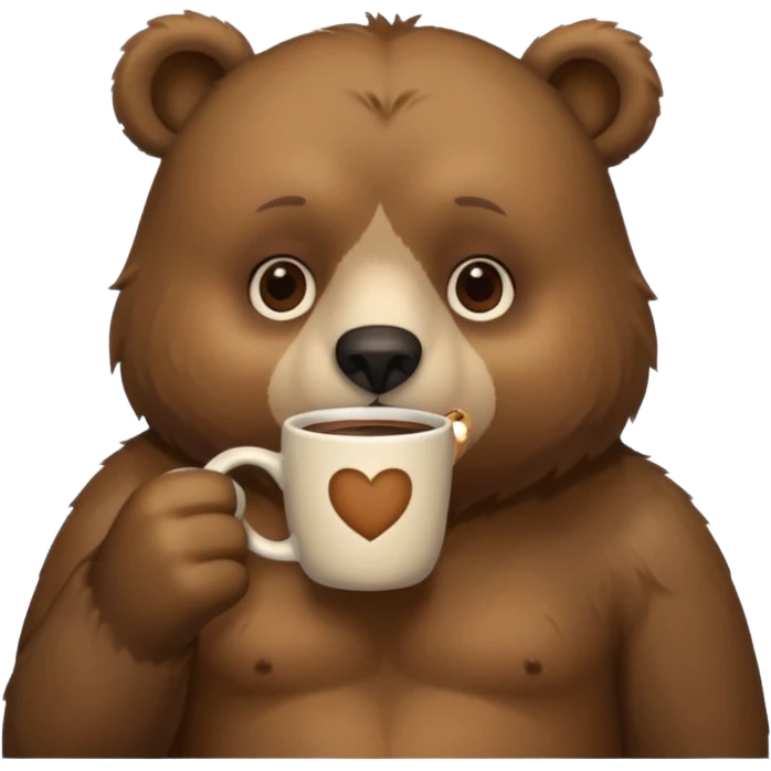a bear drinking coffee emoji