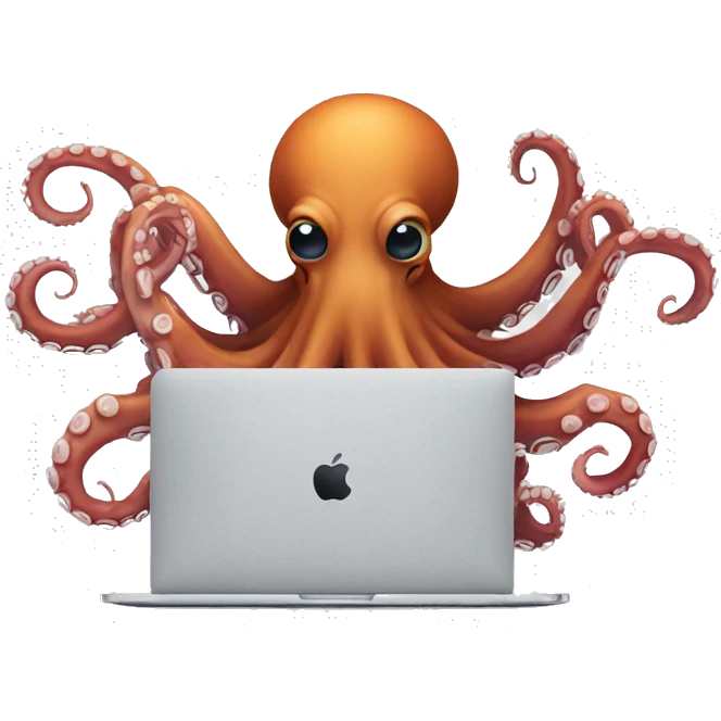 octopus with a macbook emoji