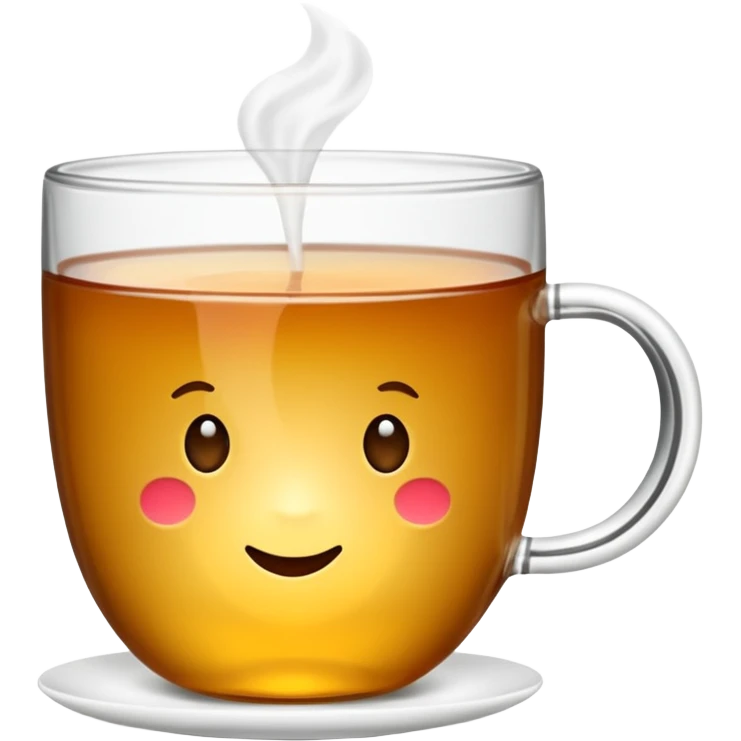 Une tasse de thé chaude avec le sachet de thé qui infuse. emoji