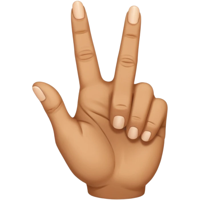 rock hand with the middle and index finger crossing over, middle behind index emoji