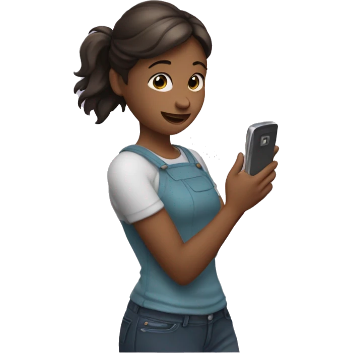 girl with a phone in hewhite girl with a phone in her hands is chattingr hands emoji