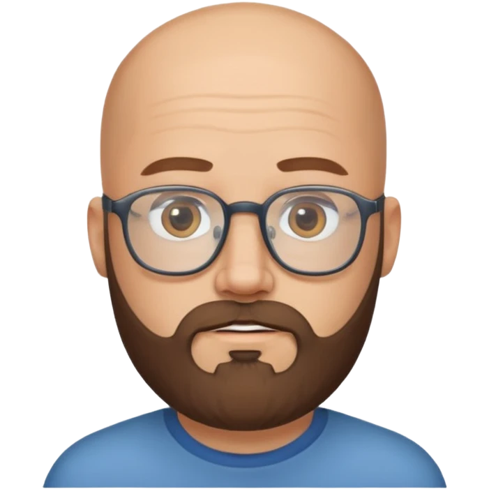 bald guy with glasses with boroda emoji