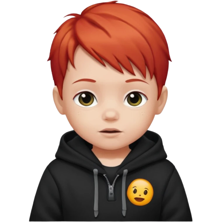 baby with red hair and black hoodie emoji