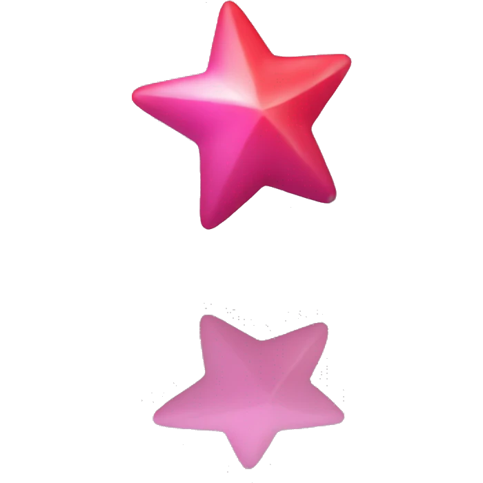 estrella con puntas redonda de color rosa con rojo emoji